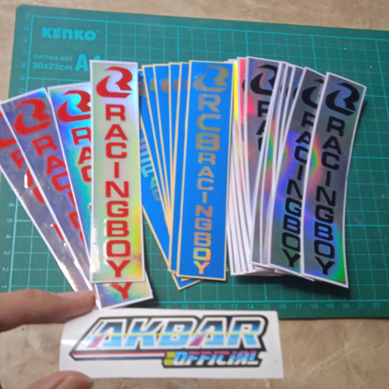 stiker shok racing boy hologram sticker shock rcb