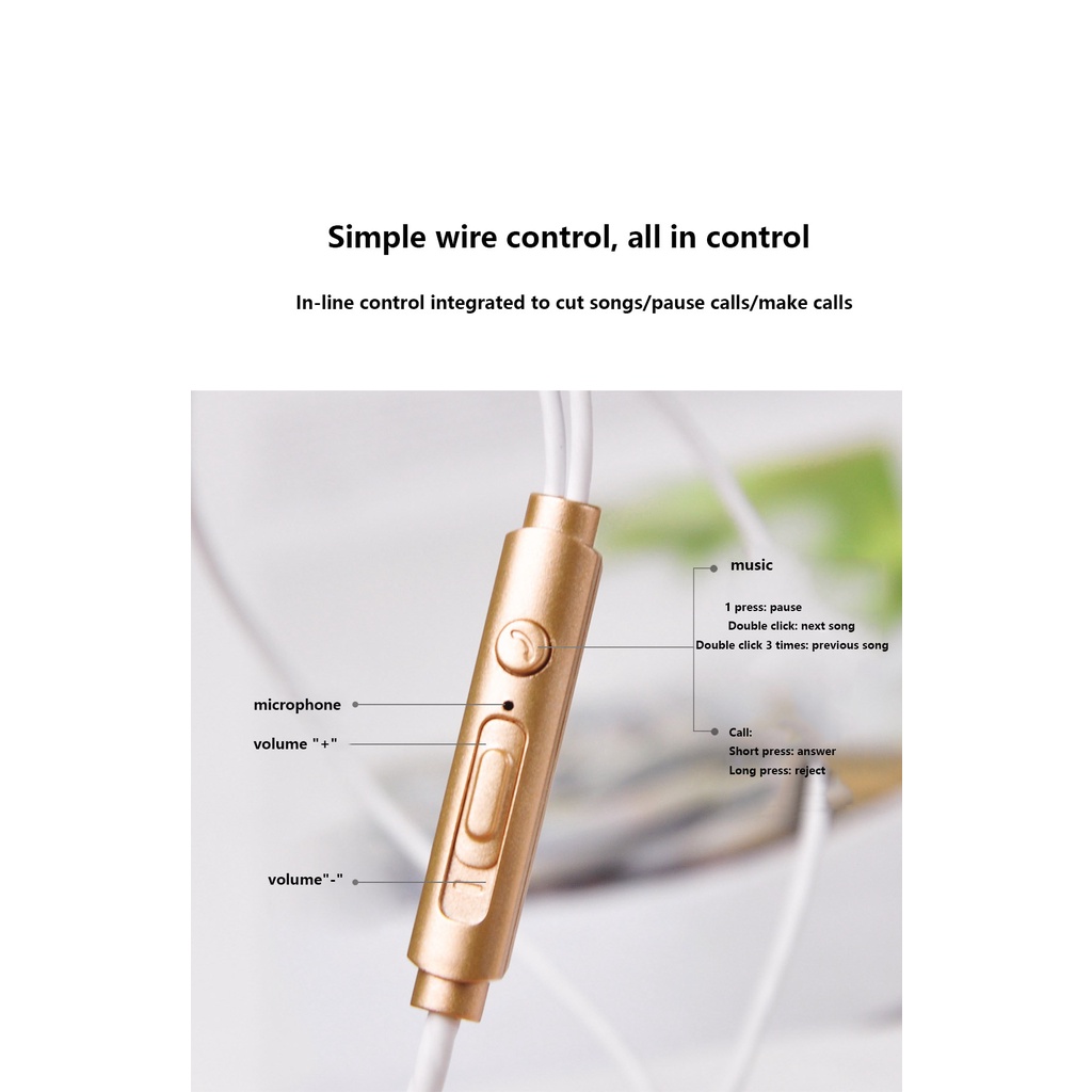 0917-ej-m133 Headset Earphone Kabel Stereo Deep Bass Dengan Mic Untuk Olahraga