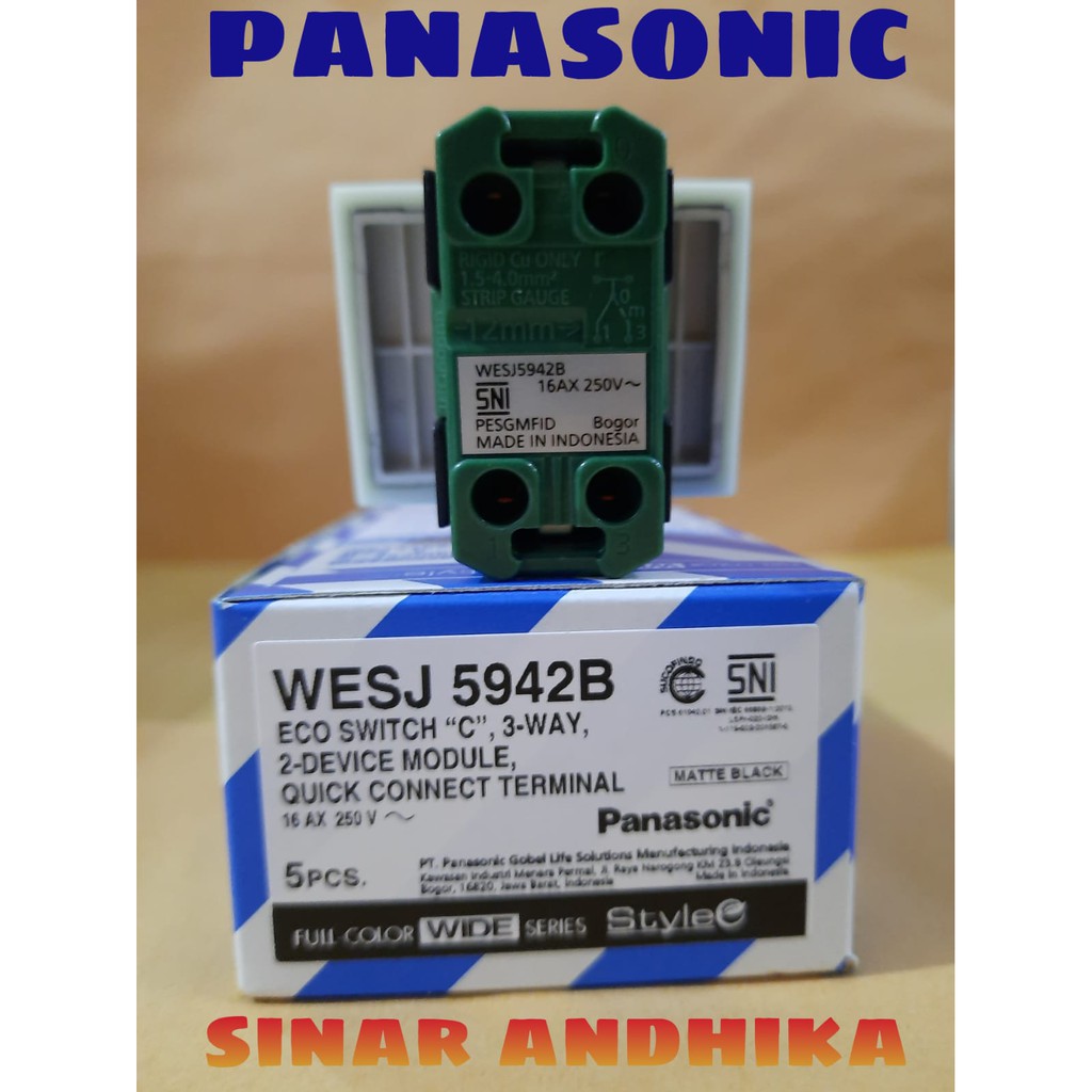 MATA SAKLAR LEBAR 2 ARAH HITAM ECO C STYLE E PANASONIC WESJ 5942B