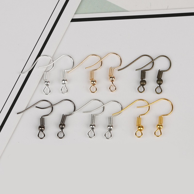 200pcs / Lot Kait Anting Bahan Besi Ukuran 20x22mm Untuk Membuat Perhiasan Diy