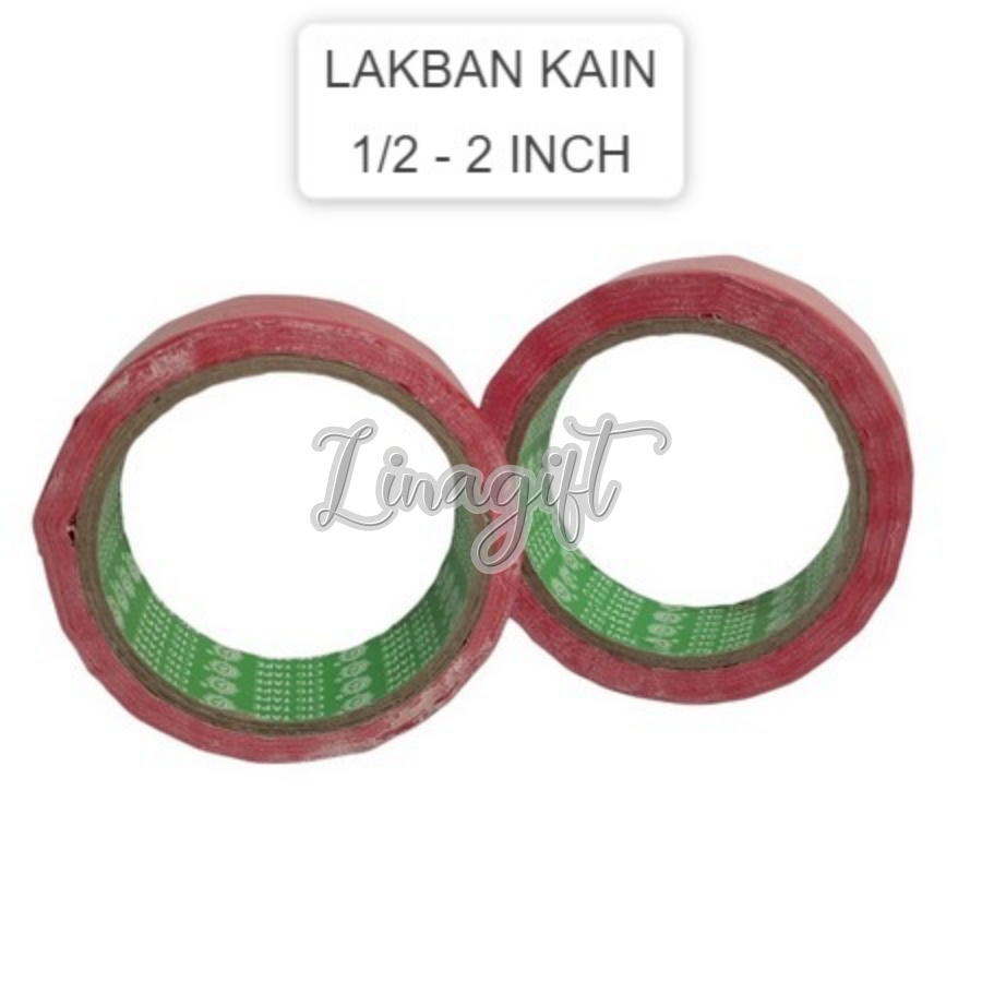 OBRAL - PLAKBAN KAIN / WARNA 1 INCH/ 1.5 IN/ 2 INCH HITAM / ABU ABU / KUNING / BIRU / MERAH / HIJAU UNTUK JILID BUKU ATAU KEBUTUHAN PACKING