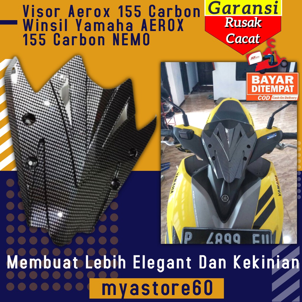 Visor Winsil Winshield Aerox 155 Carbon Visor Aksesoris Variasi Yamaha AEROX 155 Carbon NEMO