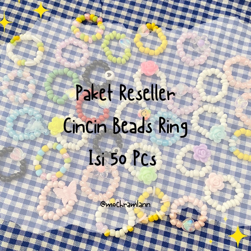 PAKET RESELLER CINCIN BEADS RING ISI 50 PCS