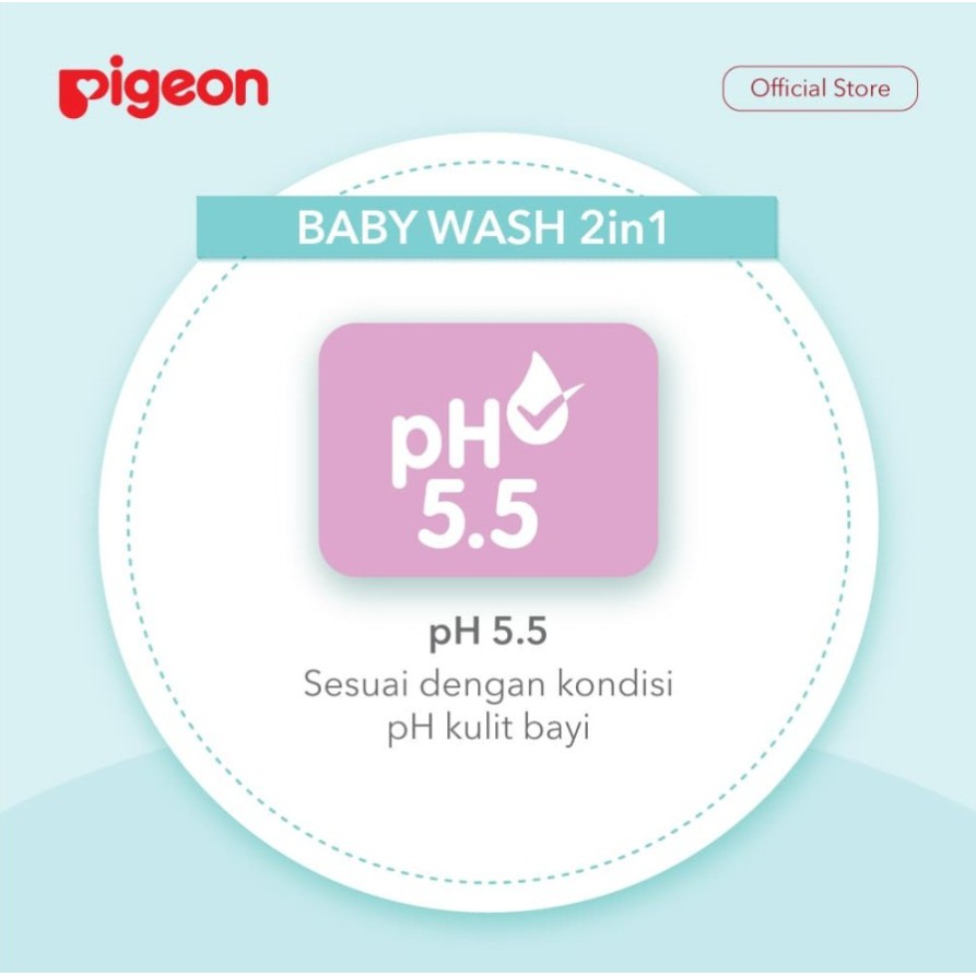 PIGEON Baby Wash 2 in 1 Chamomile 600ml REFILL Shampoo Sabun Bayi