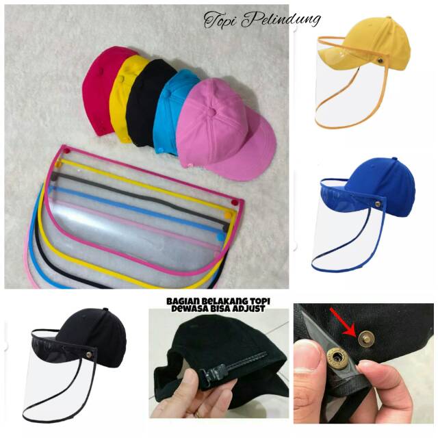Topi face shield base ball dewasa APD/ bisa COD