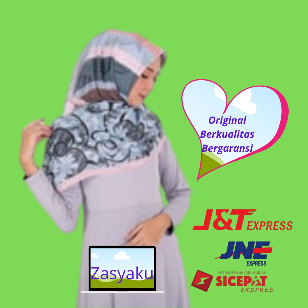 kaila Nabyan Fashion Hijab Kerudung Segiempat motif Segi Empat Elzatta Original Ori Branded premium