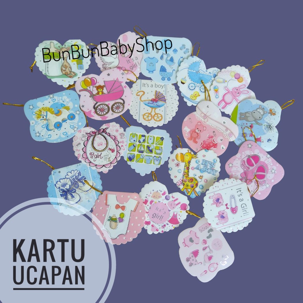 Kartu Ucapan Hadiah Kado Kelahiran Tag Greeting Lucu Unik Murah Souvenir Perlengkapan Baby Newborn