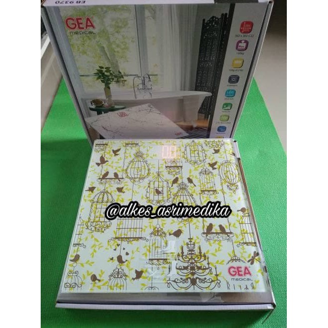 Timbangan Digital Injak merk GEA 9370 timbangan badan motif vintage
