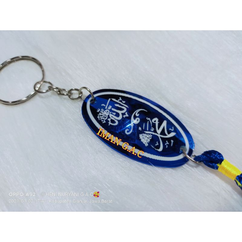 Gantungan kunci lafadz Allah &amp; muhammad/gantungan kunci kaligrafi/souvenir gantungan kunci