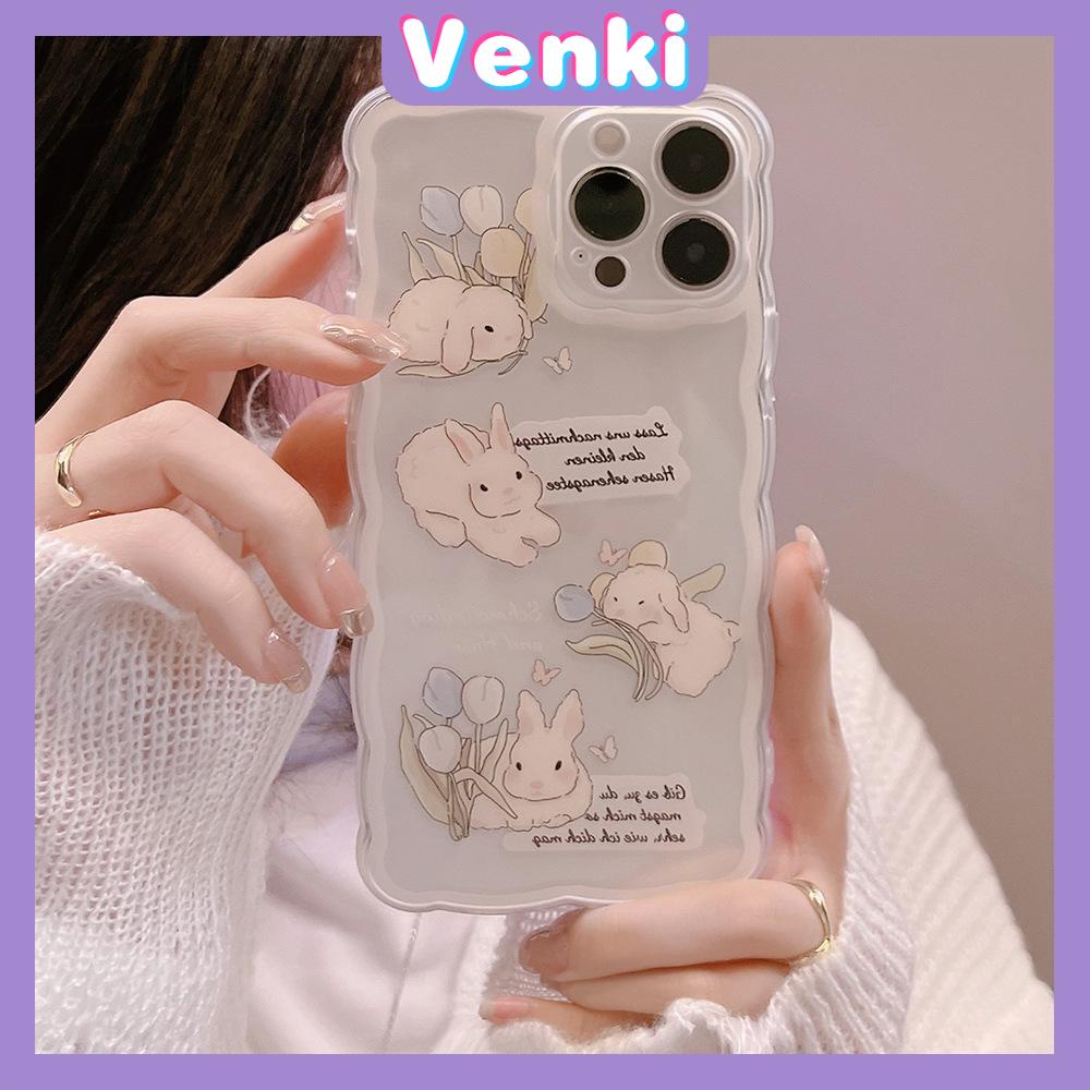 Soft Case Silikon Transparan Anti Slip Shockproof Motif Kelinci Untuk iPhone 13 Pro Max 12 Pro Max 11 7Plus