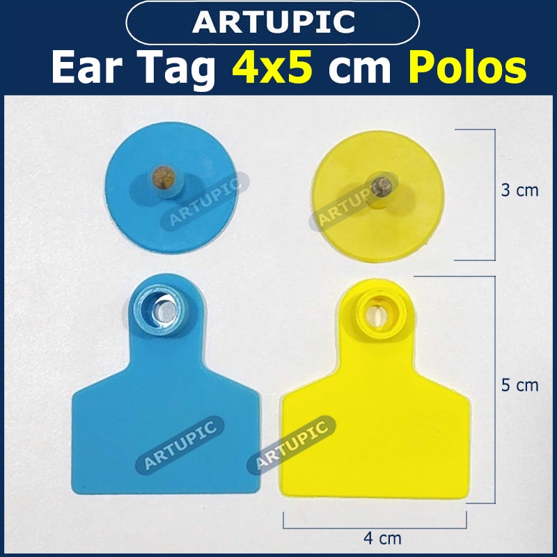 Ear Tag 4x5 cm POLOS ECERAN Eartag Anting Hewan Ternak Sapi Babi Kambing Domba Kuda Kerbau Bisa jadi Kalung Hewan