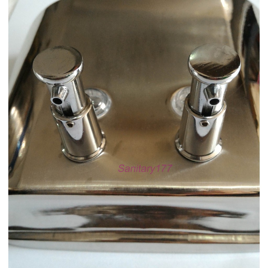 tempat sabun cair double stainless 601 / dispenser sabun soap shampoo sabun cuci tangan cuci piring dinding dua 2