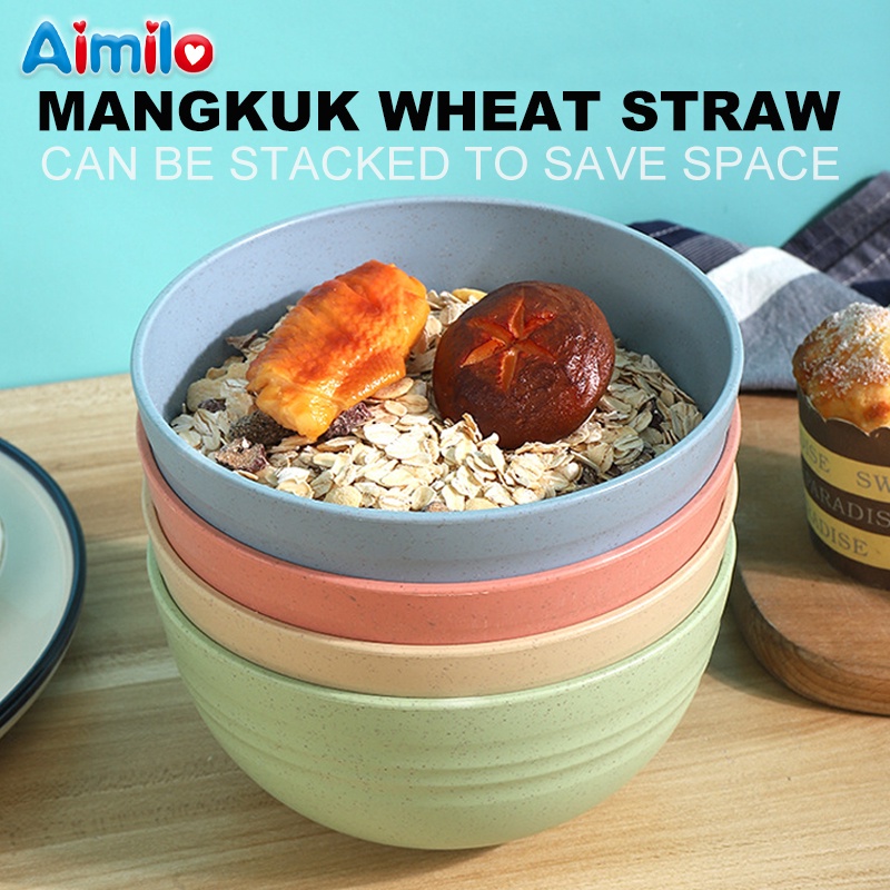 Mangkok Wheat Straw Bowl | Mangkuk Plastik Microwave Warna Warni | Gandum Kokoh BPA Free | Wheat Straw Bowl | Colorful Microwave Plastic Bowls