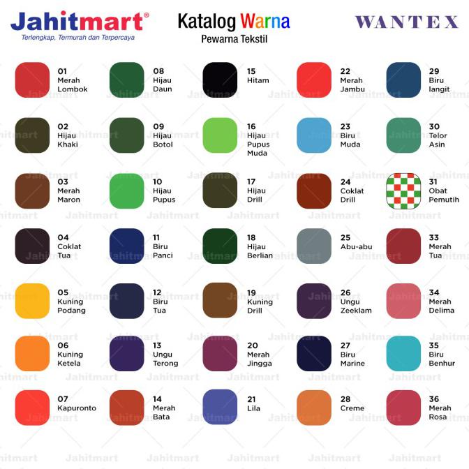 Pewarna Tekstil / Pewarna Pakaian merk WANTEX