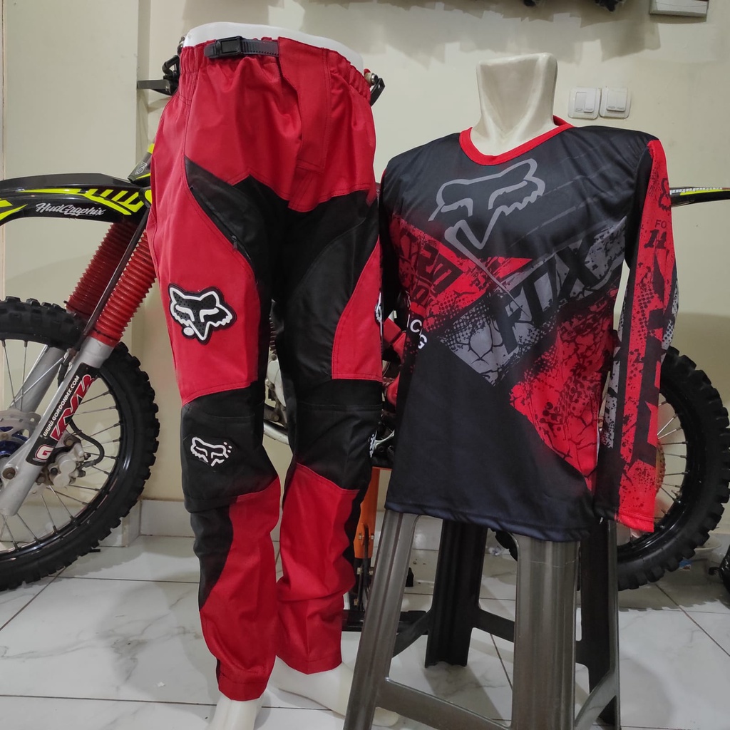 jersy cross trail baju offroad printing satu set jersey + celana cross celana cross offroad kualitas premium