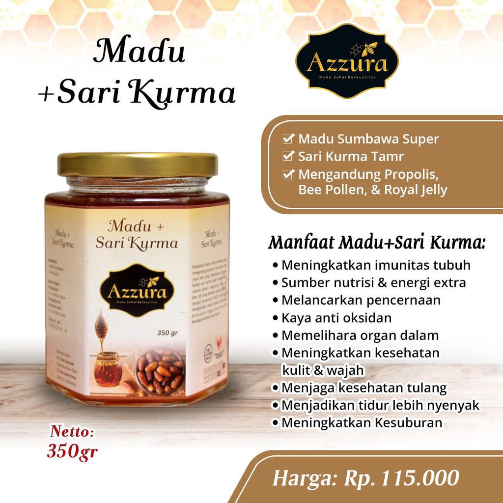 

Madu Kurma Azzura | Madu Murni Plus Sari Kurma Asli 350gr