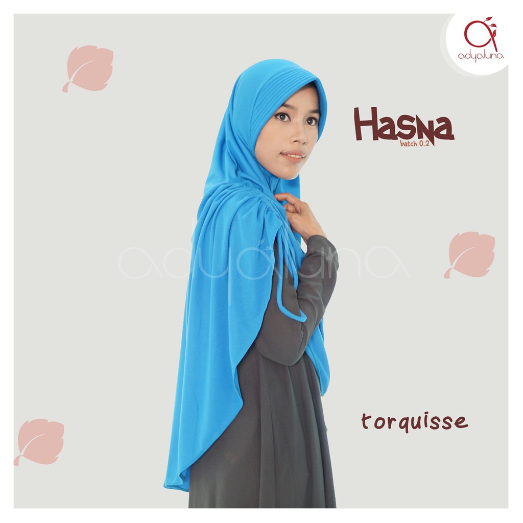 Bergo Hasna Biru Turqoise - bergo kaos antem