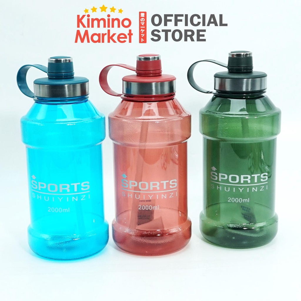 Botol Minum 2000 ML Water Drink Bottle Besar Jumbo dengan Tali