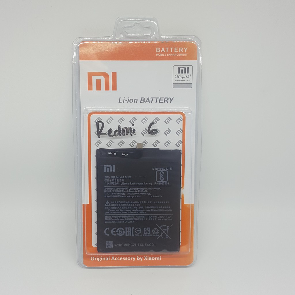 Baterai Hp XiaoMi Redmi 6 redmi 6A BN 37 Original / Battery Batrai Batre BN37 Xiao Mi Xiaumi Ori
