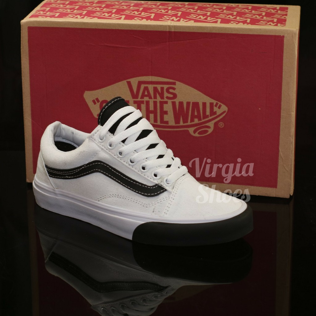 vans old skool color block true white