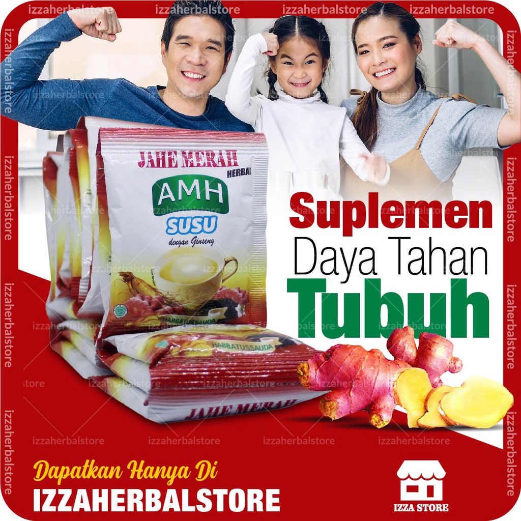 Jahe Merah Bubuk AMH SUSU Murni Asli 100% Tanpa Campuran