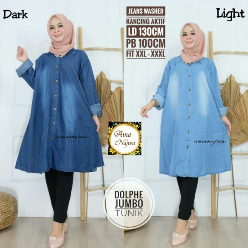 Rintik #4 jumbo LD130 tunik jeans