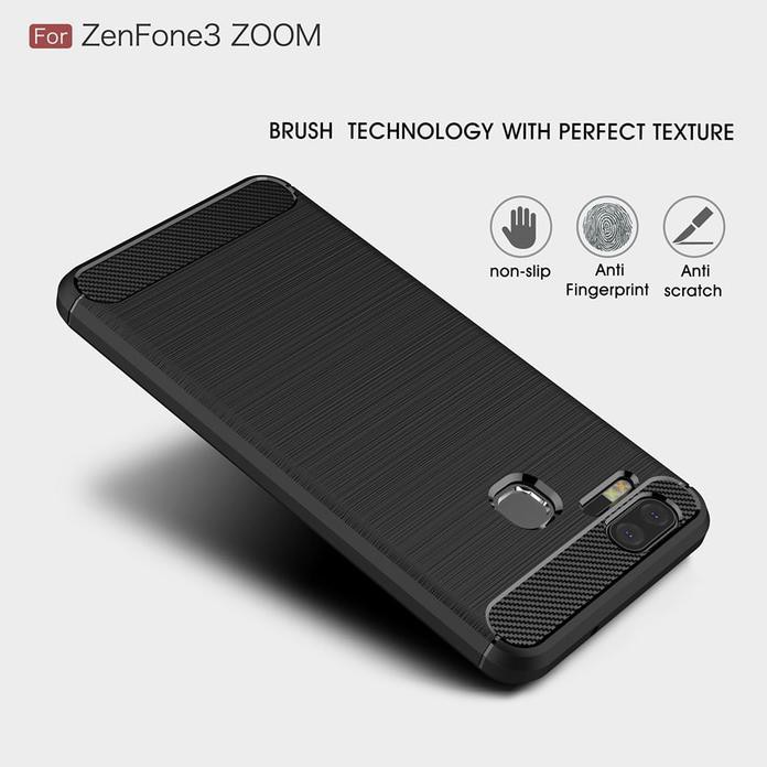 NEW ASUS ZENFONE 3 ZOOM S ZE553KL CASE CASING COVER CARBON HP FIBER LINE MIJOSHOP