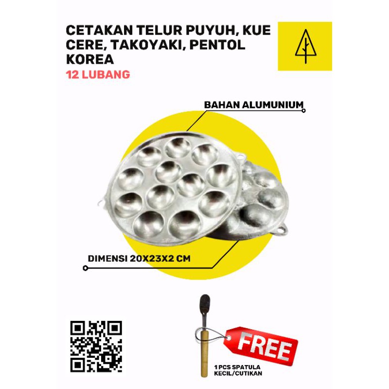 Wajan Telur Puyuh / Wajan Takoyaki / Wajan Pentol Korea / Alat Cetakan Telor / Cetakan Telur Puyuh