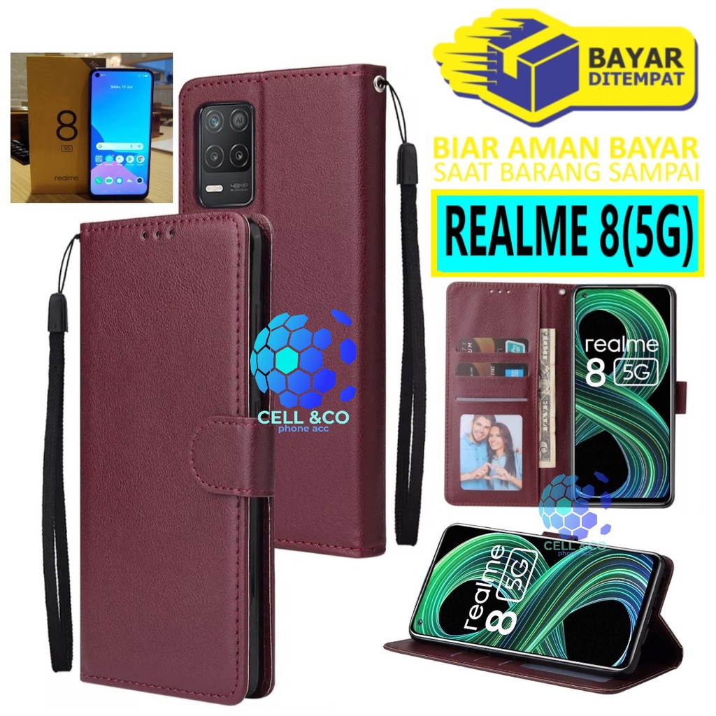 Flip cover REALME 8 5G Flip case buka tutup kesing hp casing flip case leather wallet