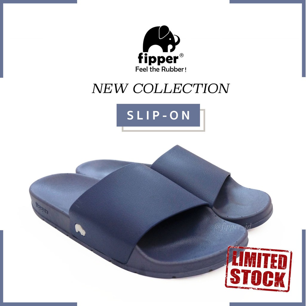 Sandal Fipper Slip On Original Unisex, Navy White, Limited Stock