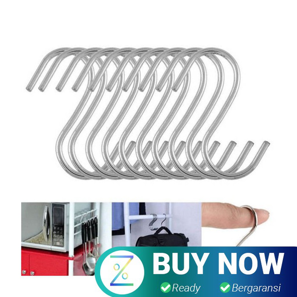 Hanger Gantungan Serbaguna Stainless Steel 10 PCS - M127105 - Silver