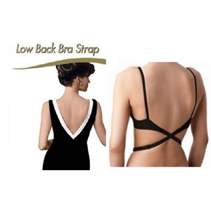 Low Back Bra Strap Tali Bra Backless pada baju gaun pesta dress