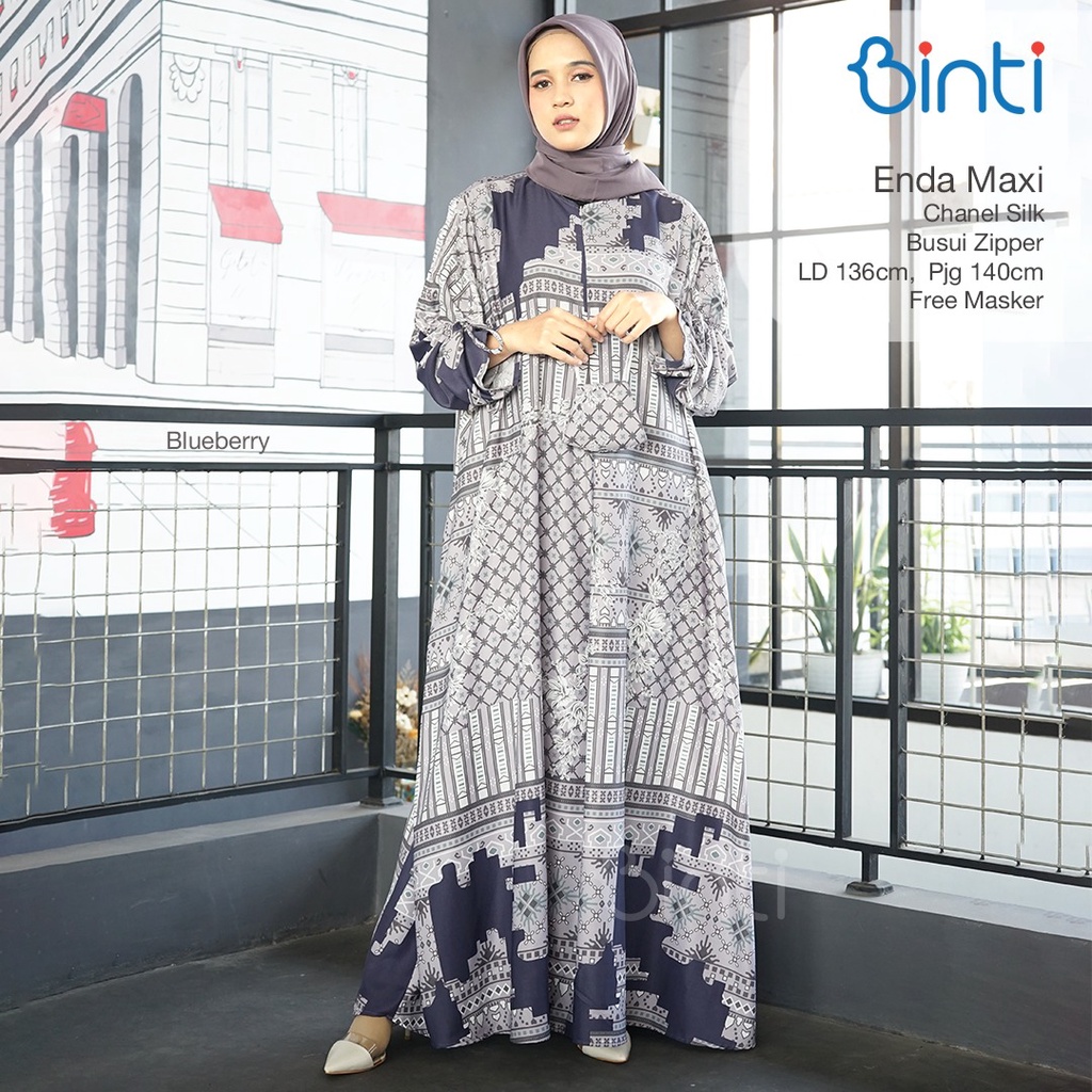 Baju Pesta Enda Gamis Jumbo Wanita Silk Ori Binti Ld 130