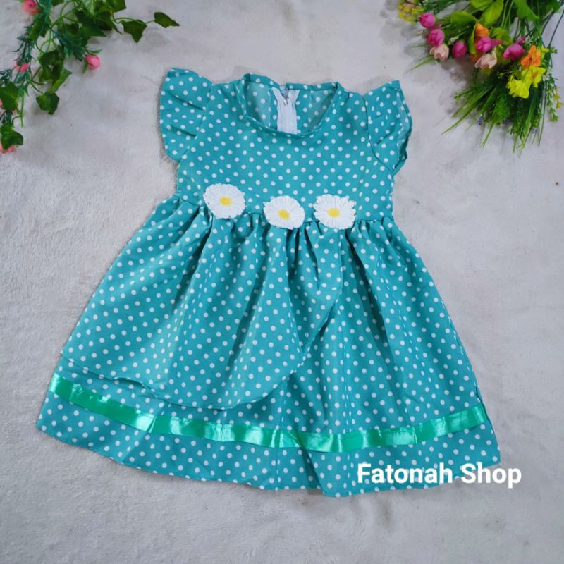 Dress anak 1 2 tahun polka gaun anak cewek perempuan ( dress sun POLKA )