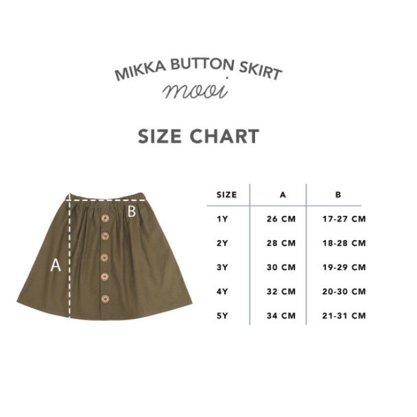 11.11 Sale AMBYAR Mooi Rok 1-2Y Anak Perempuan Mikka Button Skirt CBKS