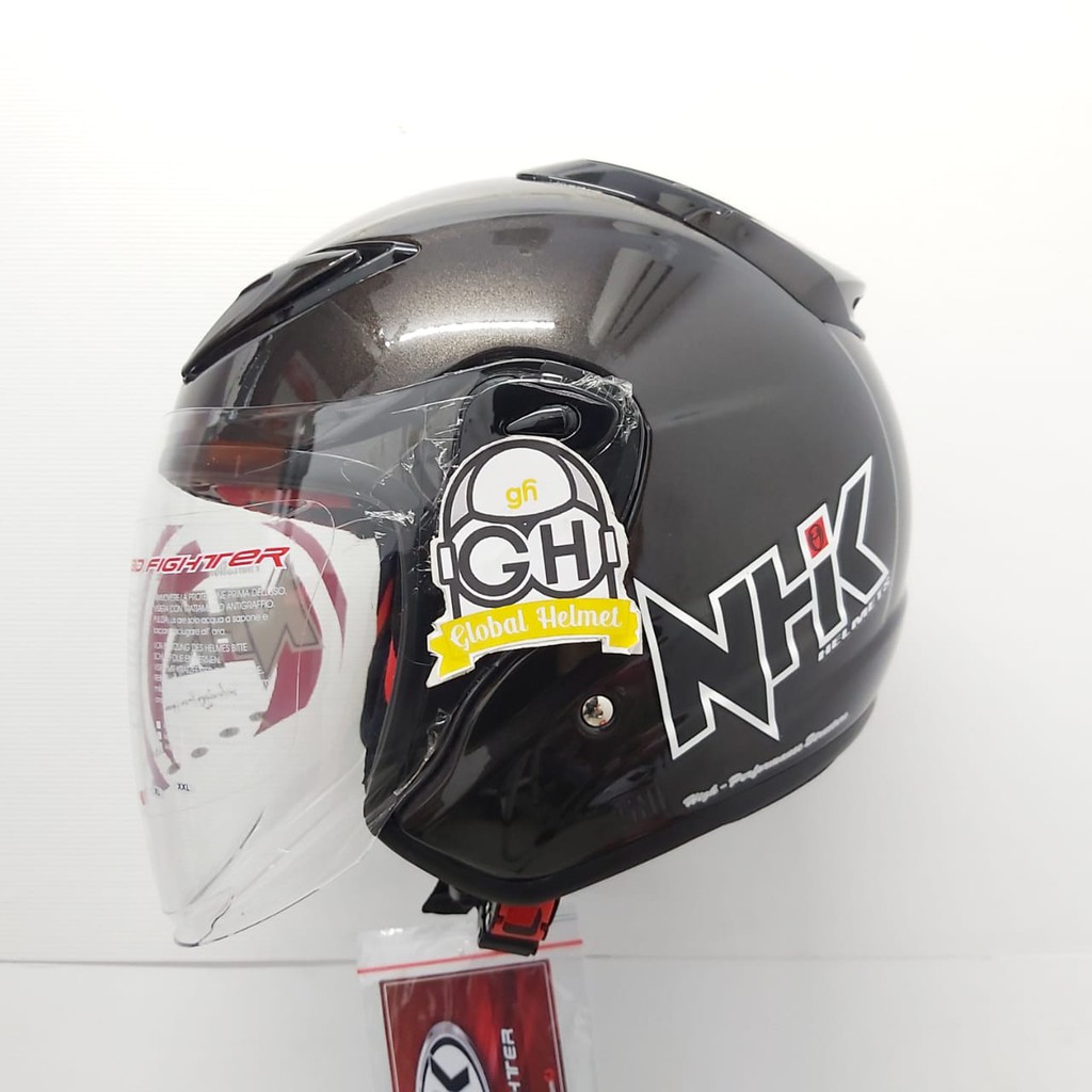 HELM HALF FACE NHK R6 NHK R-6 SOLID GUNMATE