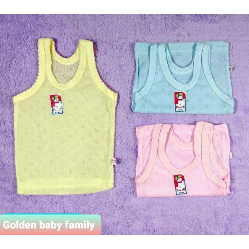 (6PCS) WARNA SUDAH MIX SINGLET ANAK POWER KIDS WARNA SIZE S - 6L