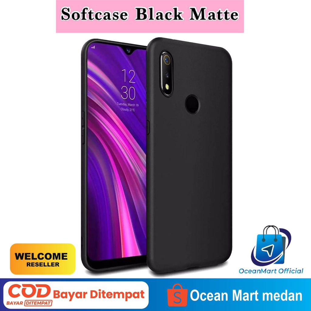 Soft Case Jedel Black Matte Realme 2 3 5i Pro C2 C3 C11 C12 C15 Silicone Slim Back Cover OCEANMART Ocean Mart Murah Grosir