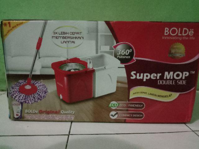 Bolde Super Mop Double Size Kain Pel Praktis Dan Mudah Dengan Ember Dan Pemeras Kain Pel Random