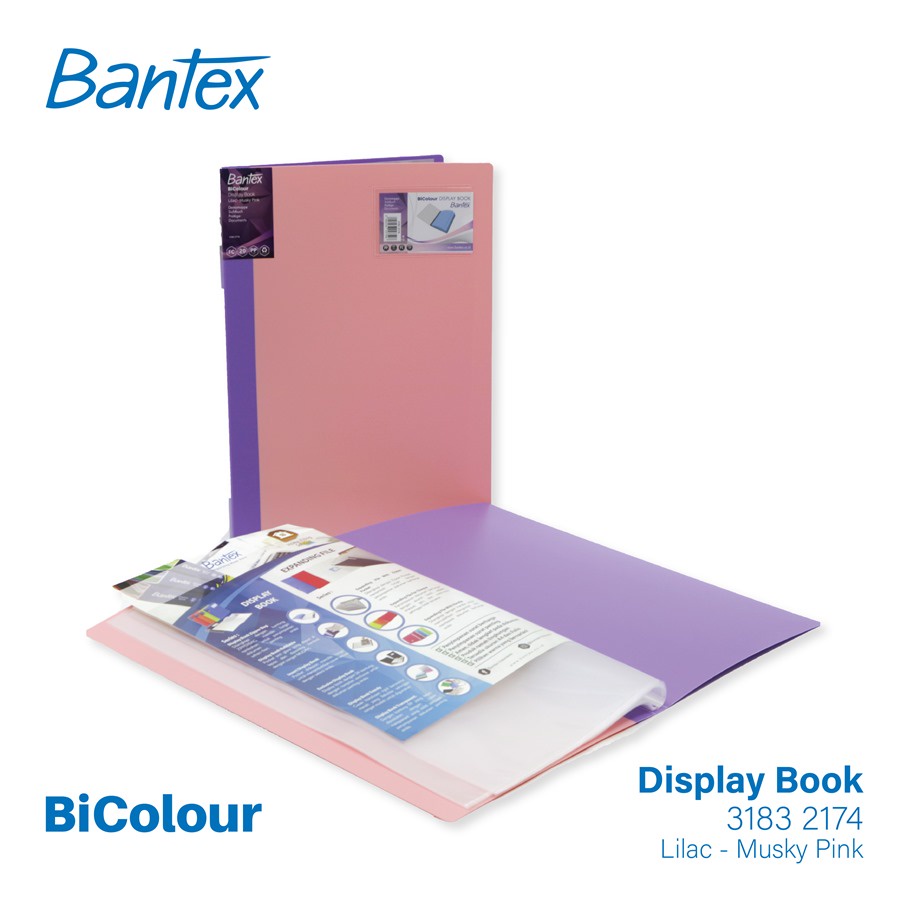 

[Zada] Bantex BICOLOUR Display Book Folio 20 Pocket Lilac Muskypink - 3183 2174