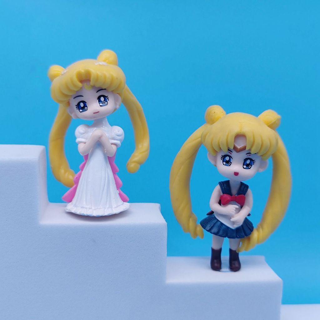 Augustina Patung Gadis Cantik Gaya Jepang Mini DIY Ornamen Kue Taman Peri Hadiah Anak Kerajinan Resin