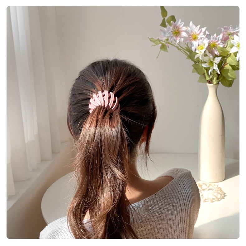 Korean Ins Simple Style Solid Color Creative Bird's Nest Horsetail Buckle Hairpin Hair Accessories for Women