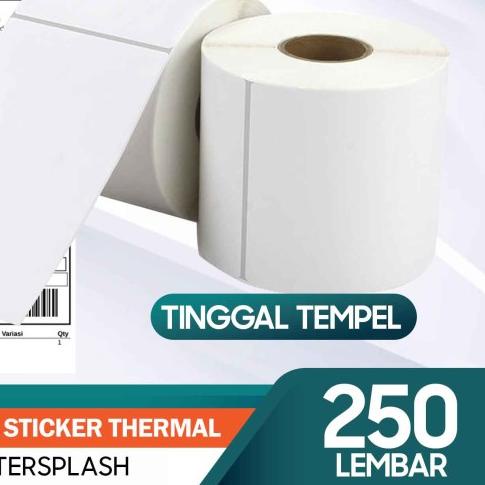 

℗ Kertas Sticker Label Bare Thermal 100 x 100 mm - ISI 250PCS 10x10cm ♠