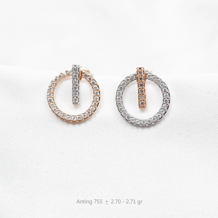 Anting Sandra Dewi Gold Seri Criss Cross Kadar 755 3AZ0417