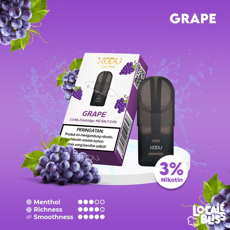 [RELX Infinity &amp; Essential ] XOOU Mint Flavour Catridge Pods Pro Grape