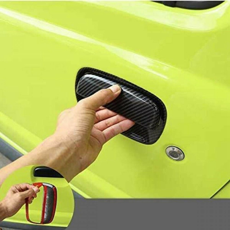 Door Handle Shell Outer Door Handle Decoration Cover ABS Carbon Fiber Grain for -Suzuki-Jimny 2019 2020 2021 JB64 JB74