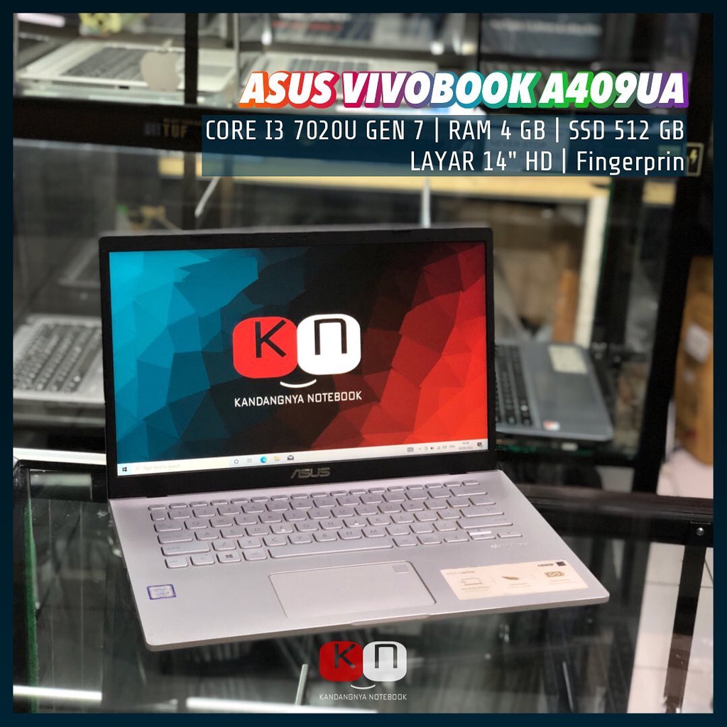 ASUS VIVOBOOK A409UA i3 7020U RAM 4GB SSD 512GB Layar 14 HD