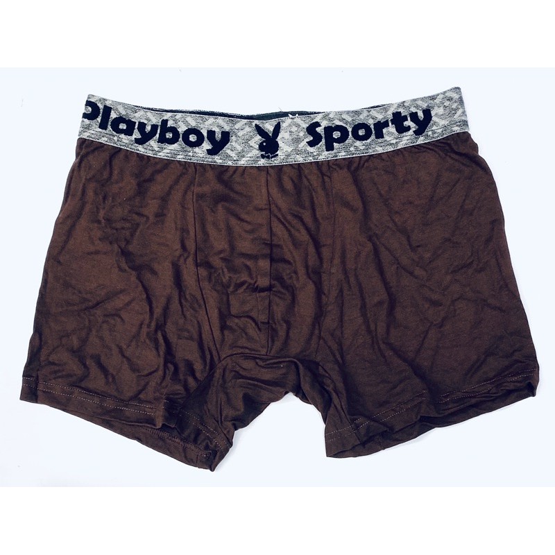 CD | Celana Dalam Boxer Pria PLAYBOY Sporty BXR03-001 Bahan Katun Lembut isi 3pcs