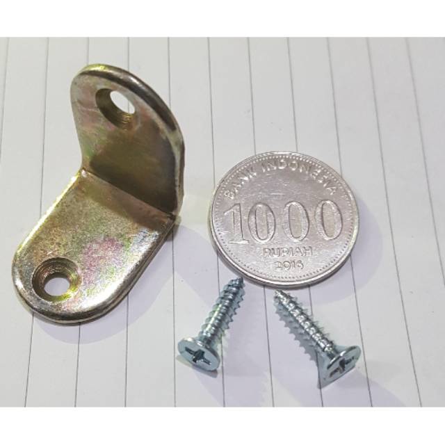 Siku rak 1&quot;x 1&quot; tebal 2mm + 2buah sekrup