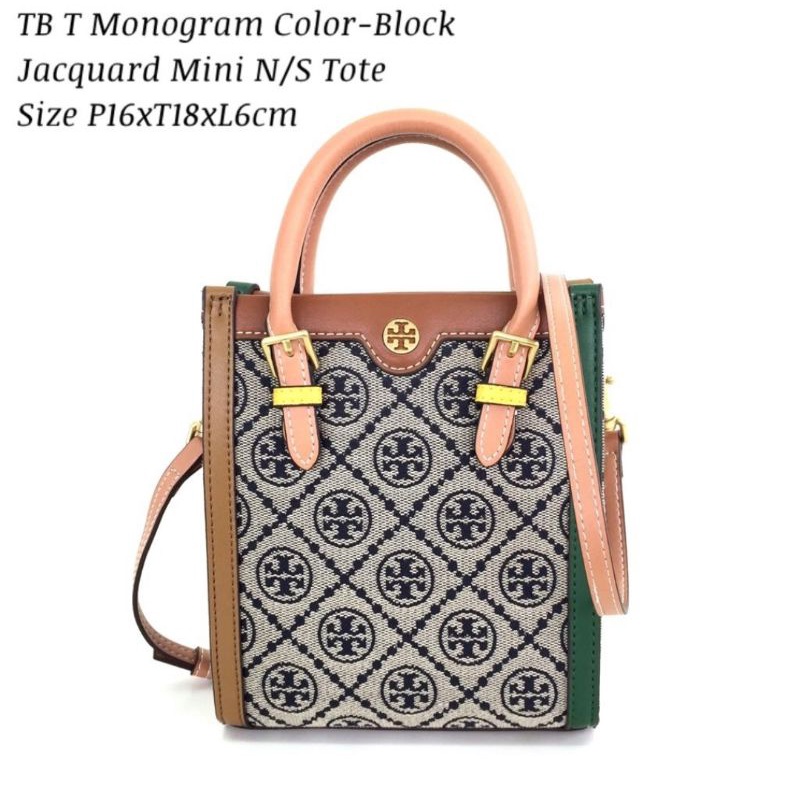 shoulder bag Tory burch T monogram color-block jacquard mini N/S